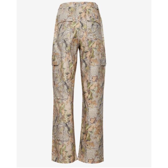 Cozi Footlocker Camo Cargo Pants Brown Tree Size Wms M Wide Leg Casual Stretch - Picture 2 of 10